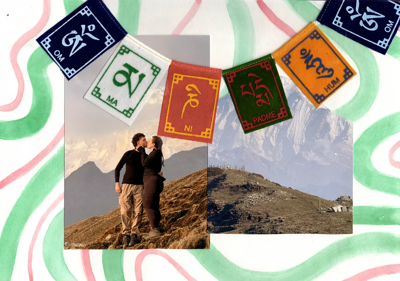 Prayer-flag kiss